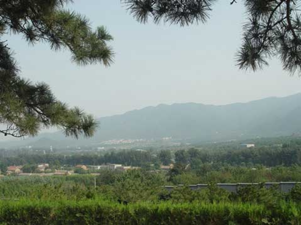 温泉墓园远眺